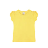 Baby Cotton Puff Sleeve Basic Crewneck T-Shirt