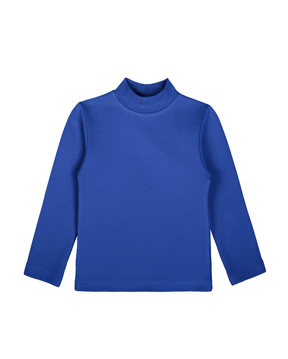 Girls' Basic Mock Turtleneck Long Sleeve Cotton Solid T-Shirt / 9 to 12 Years