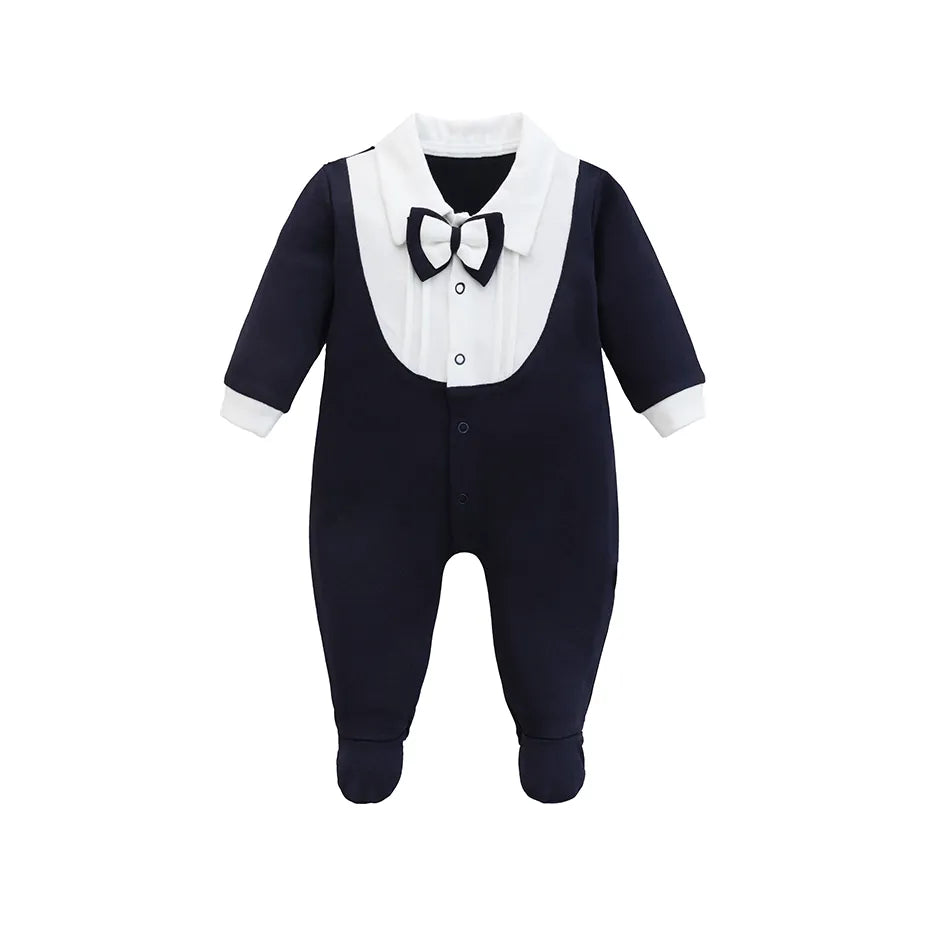 Baby Boy Gentleman Tuxedo Footie