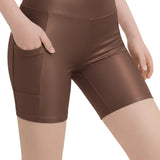 Lilax Girls Athletic Shorts with Pocket High Waisted Biker Shorts for Dance Yoga Gymnastics