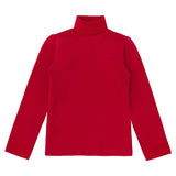 Girls' Basic Long Sleeve Turtleneck Cotton T-Shirt