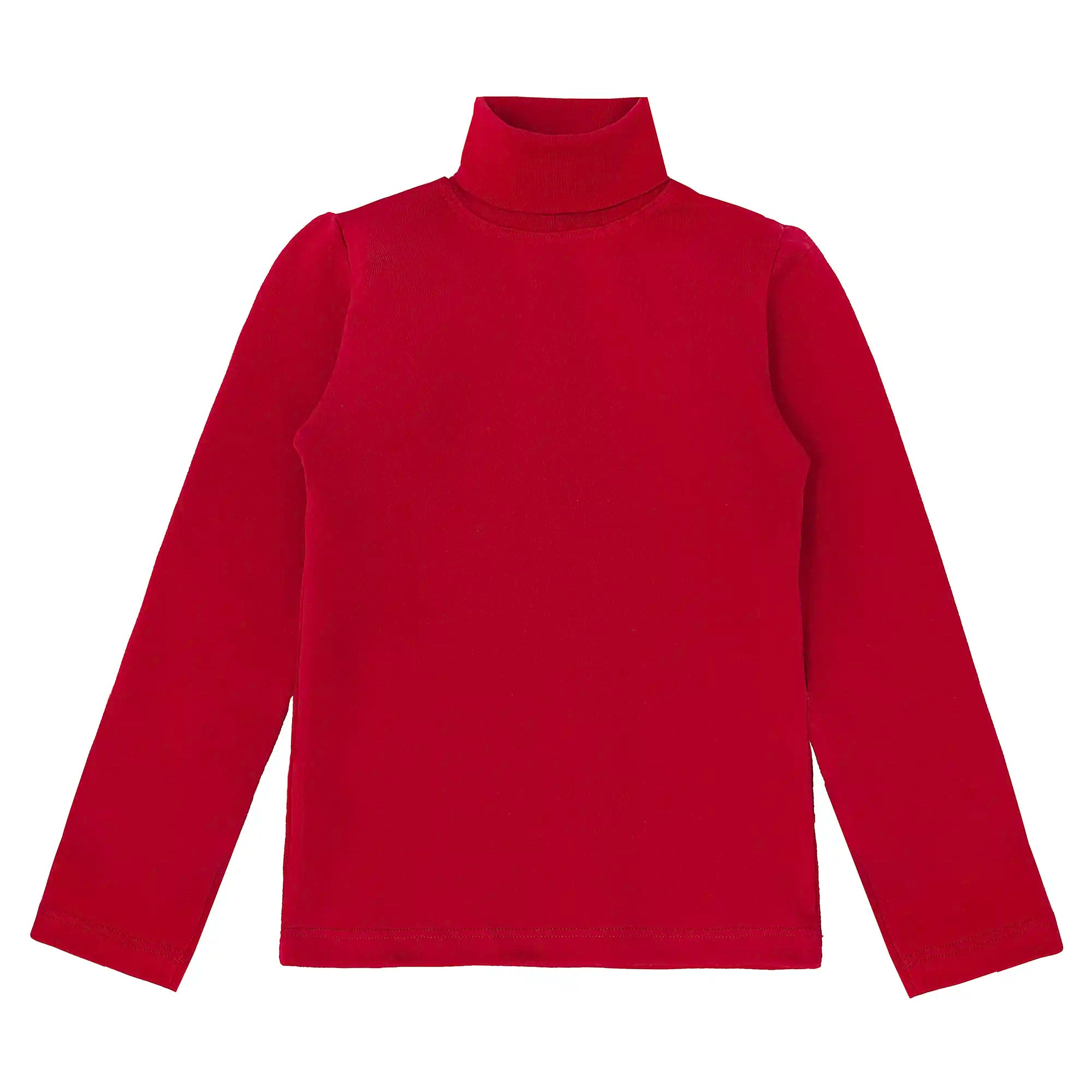 Girls' Basic Long Sleeve Turtleneck Cotton T-Shirt