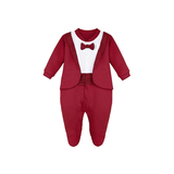 Baby Boy Footie Tuxedo Outfit with Bow Tie for Christmas Holidays - The Perfect Gentleman Look