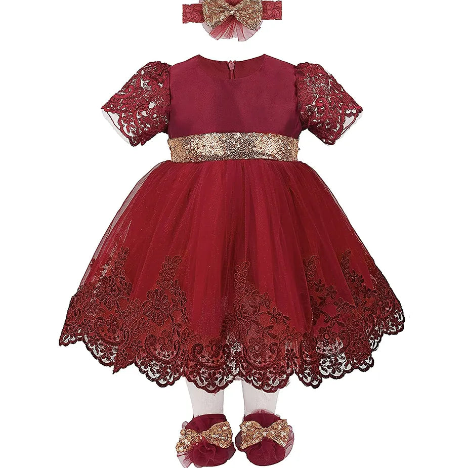 Baby Girl Lace Princess 4 Piece Deluxe Set