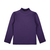 Toddler Cotton Long Sleeve Basic Mock-Neck T-Shirt