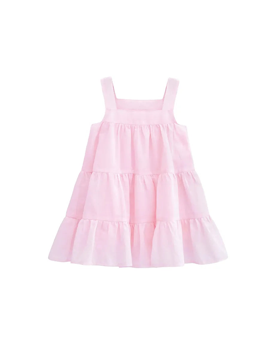 Toddler Cotton Layered Square Neckline Dress