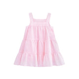 Toddler Cotton Layered Square Neckline Dress