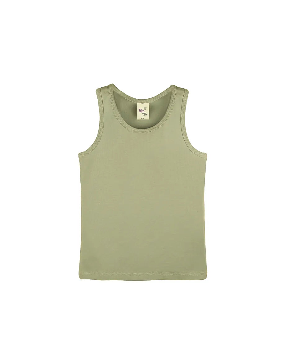 Little Girls Cotton Basic Racerback Tanktop