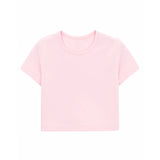 Girls Short Sleeve Crewneck Crop Top Tee