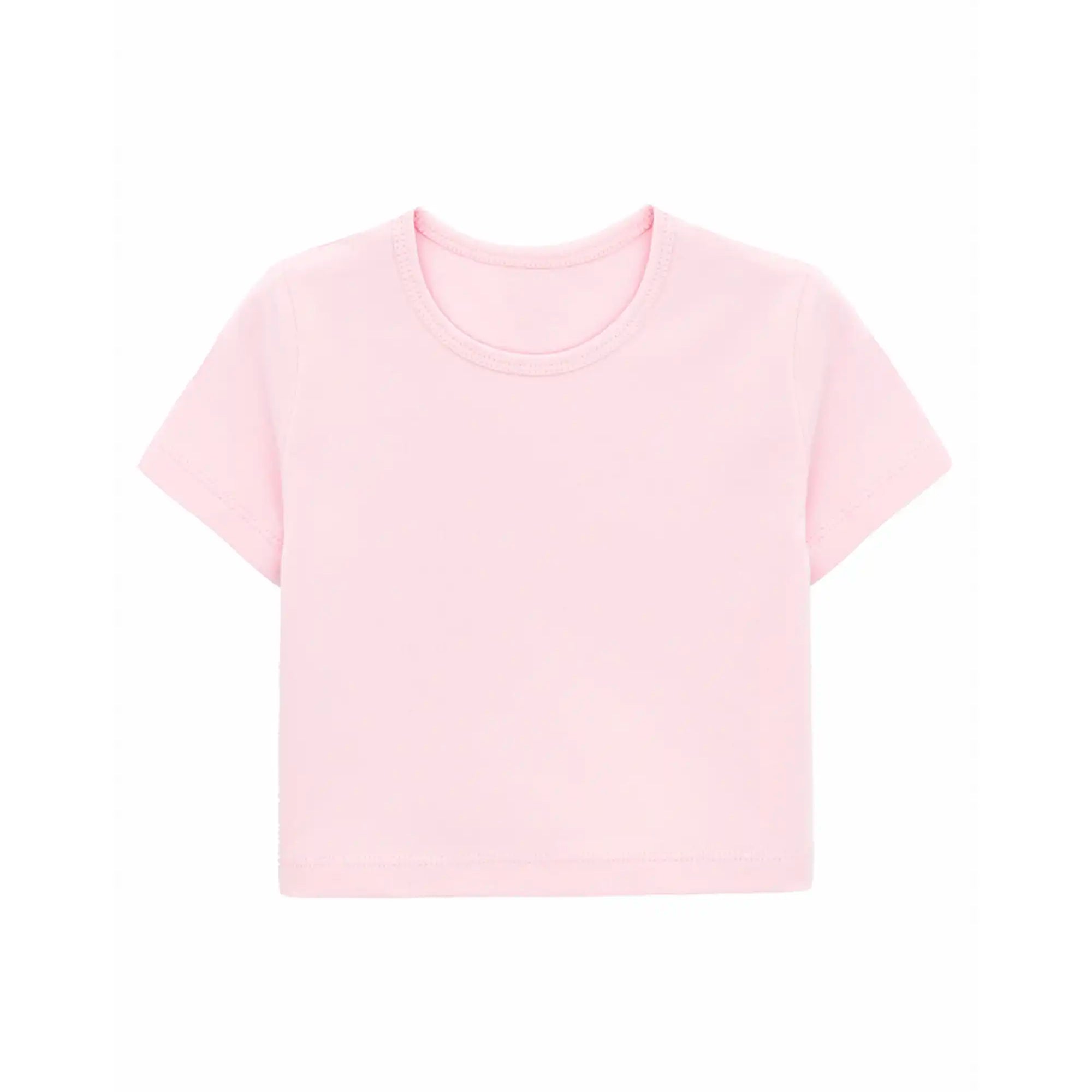 Girls Short Sleeve Crewneck Crop Top Tee