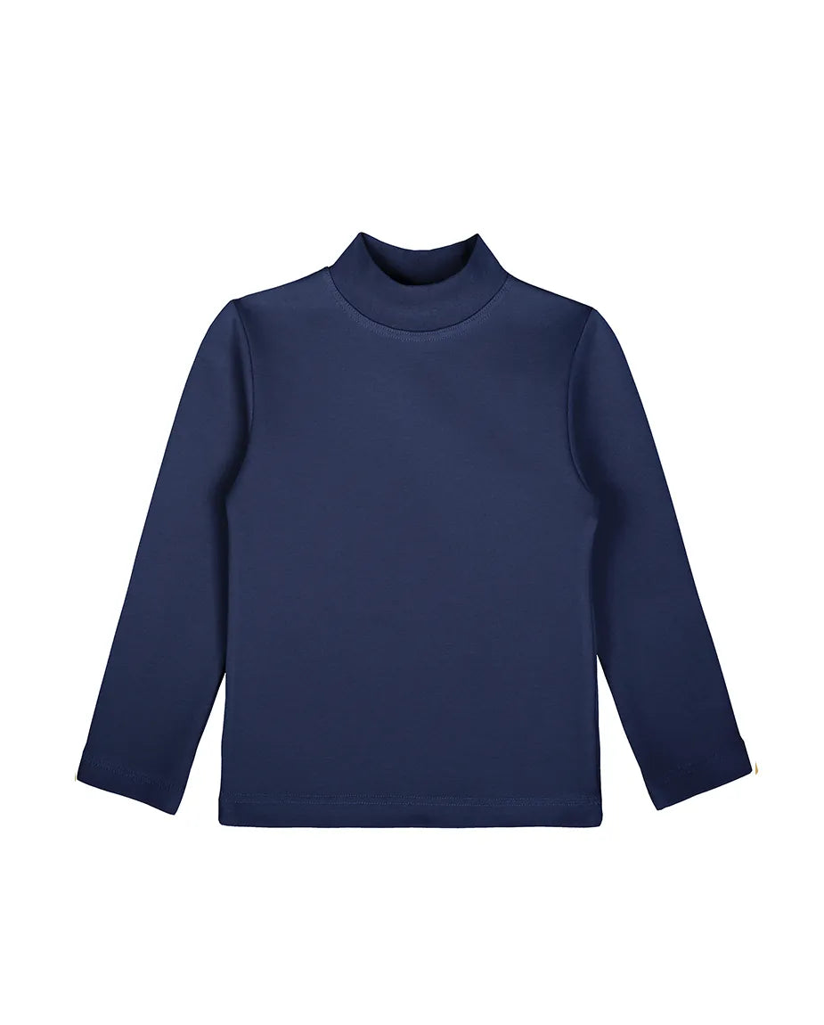 Toddler Cotton Long Sleeve Basic Mock-Neck T-Shirt