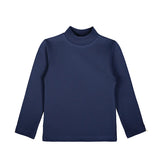 Toddler Cotton Long Sleeve Basic Mock-Neck T-Shirt