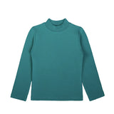 Toddler Cotton Long Sleeve Basic Mock-Neck T-Shirt