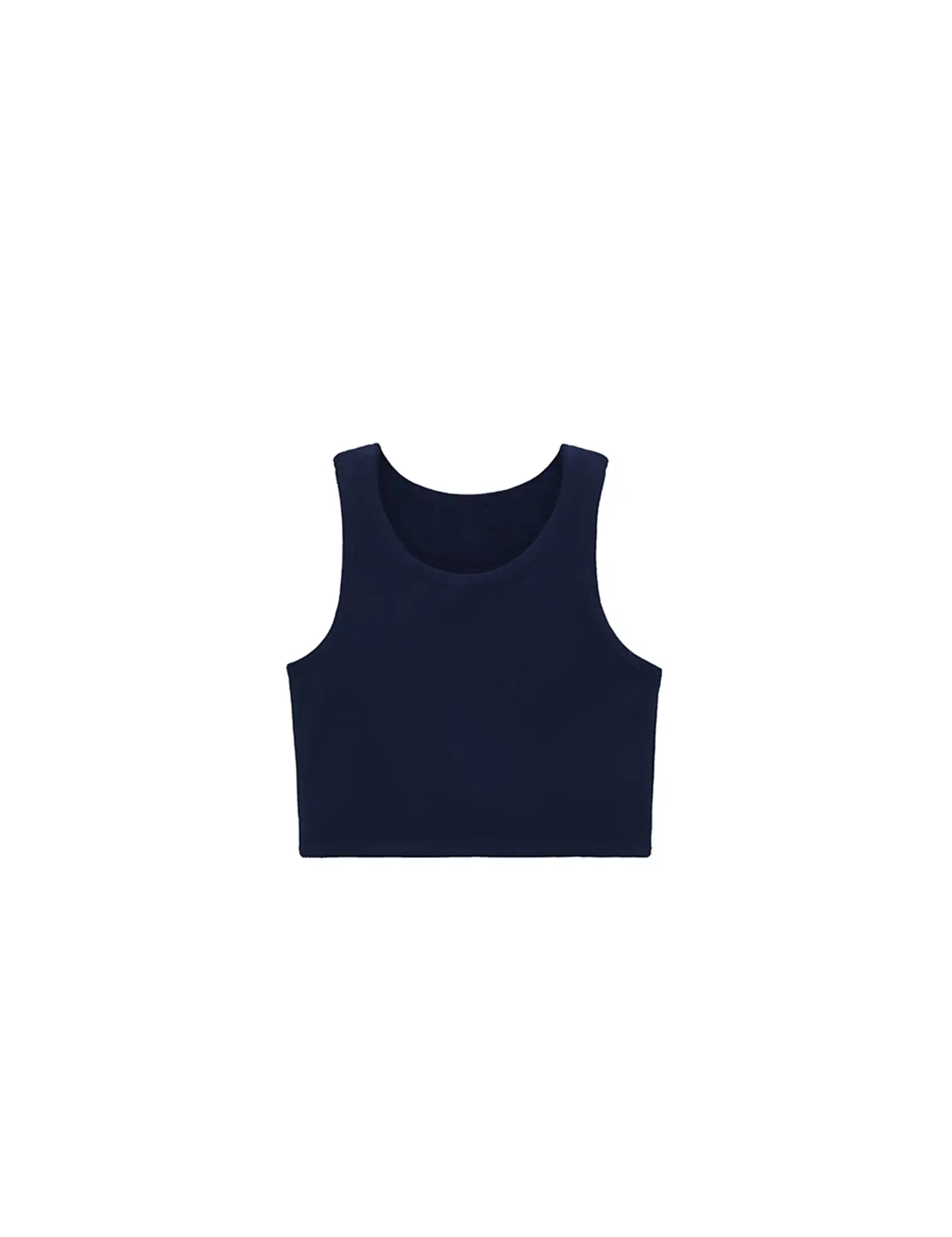 Girls' Double Lined Sleeveless Basic Crop Tank Top