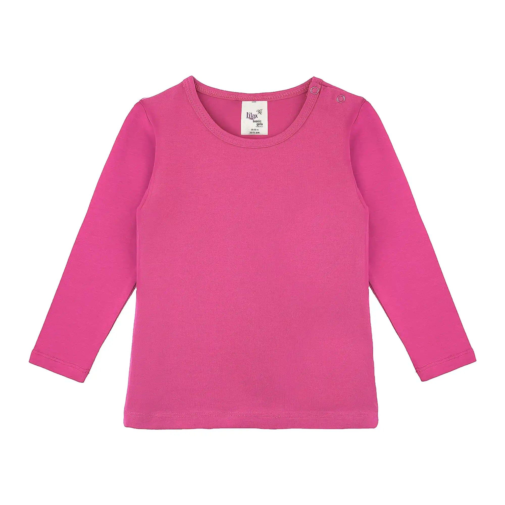 Baby Girls' Basic Long Sleeve Round Neck T-Shirt