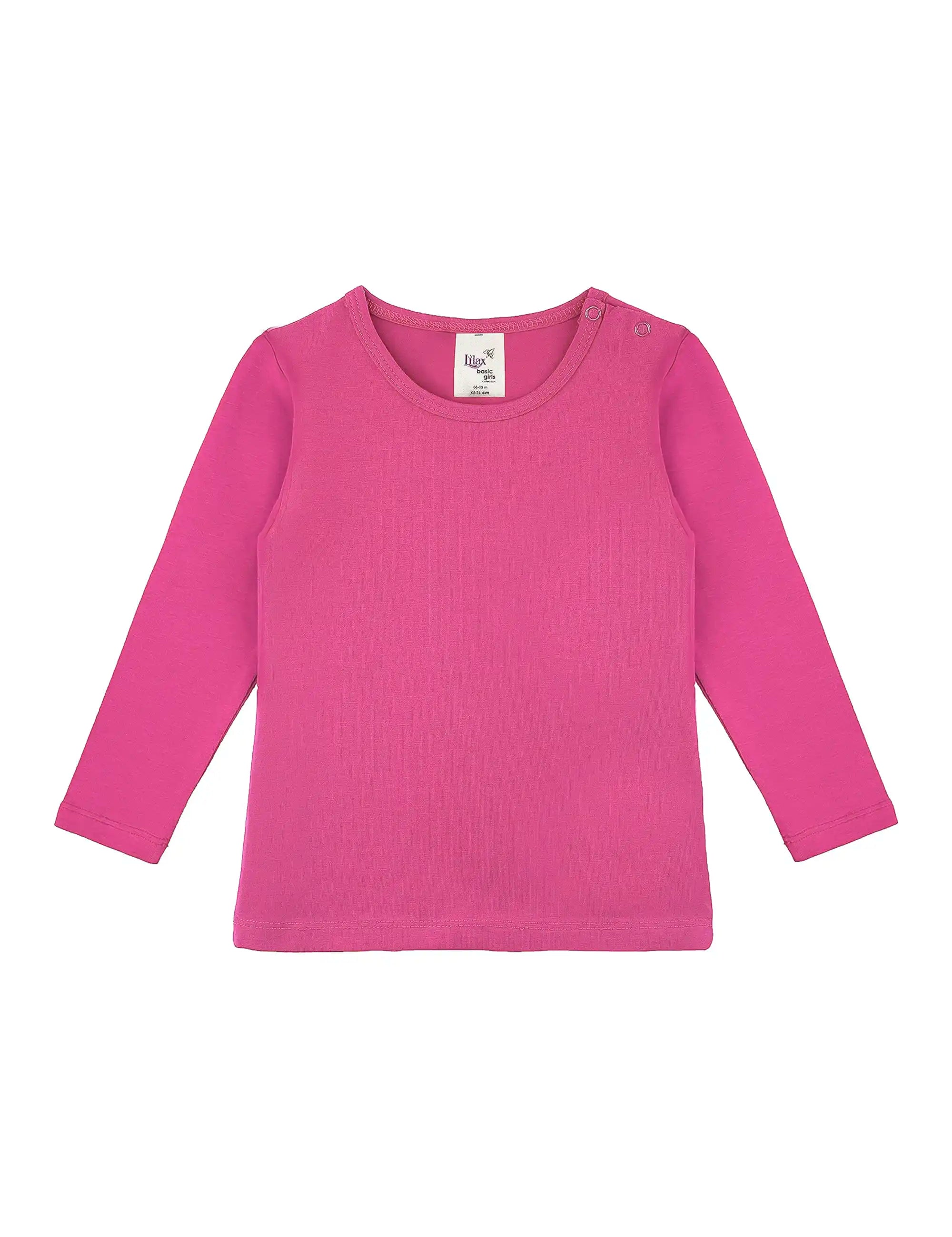 Baby Girls' Basic Long Sleeve Round Neck T-Shirt