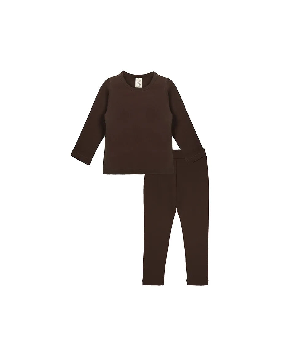 Little Girls Cotton Crewneck Basic T-Shirt & Leggings Set