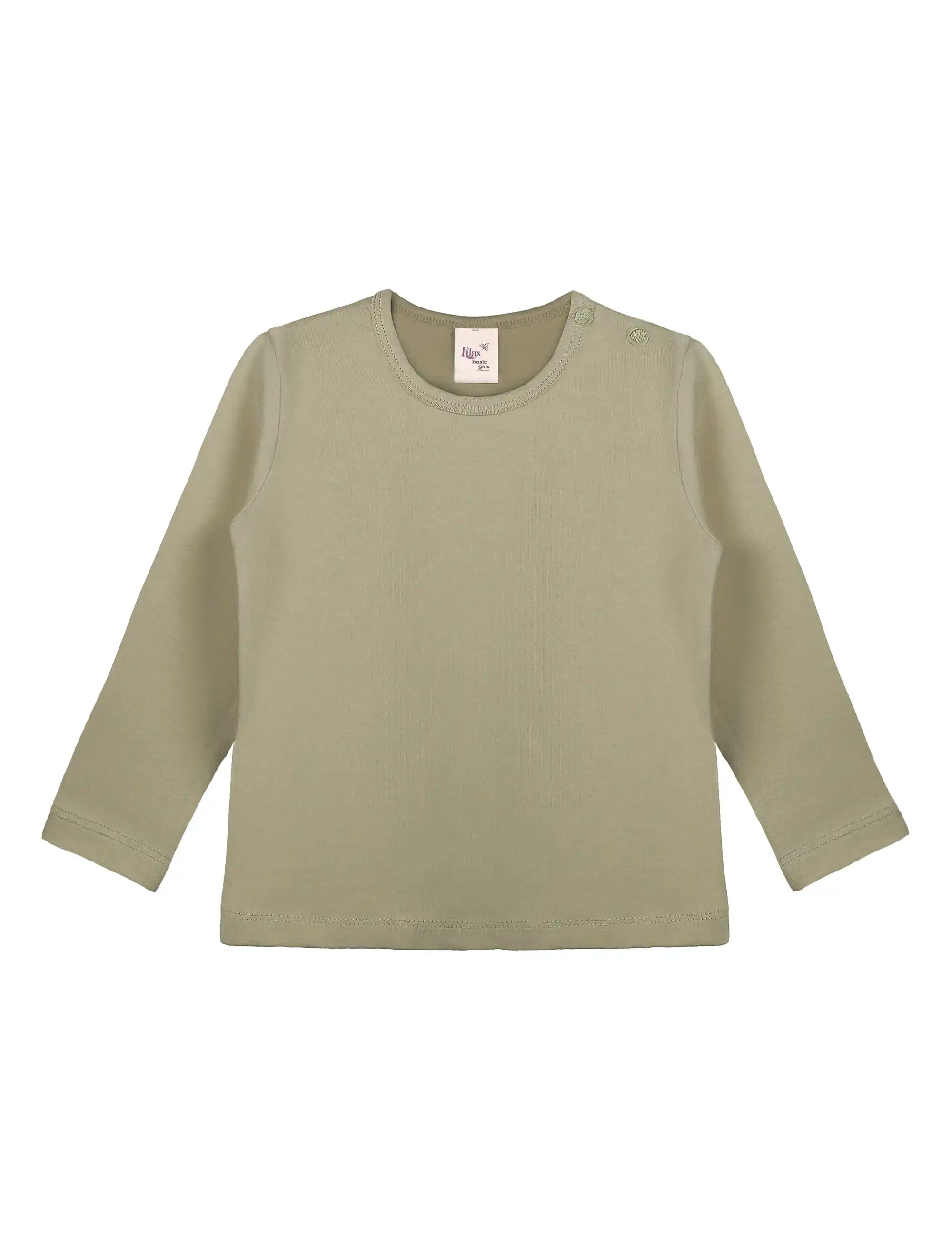 Baby Girls' Basic Long Sleeve Round Neck T-Shirt