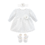 Baby Vintage White Lace Christening Dress Set