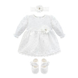 Baby Vintage White Lace Christening Dress Set
