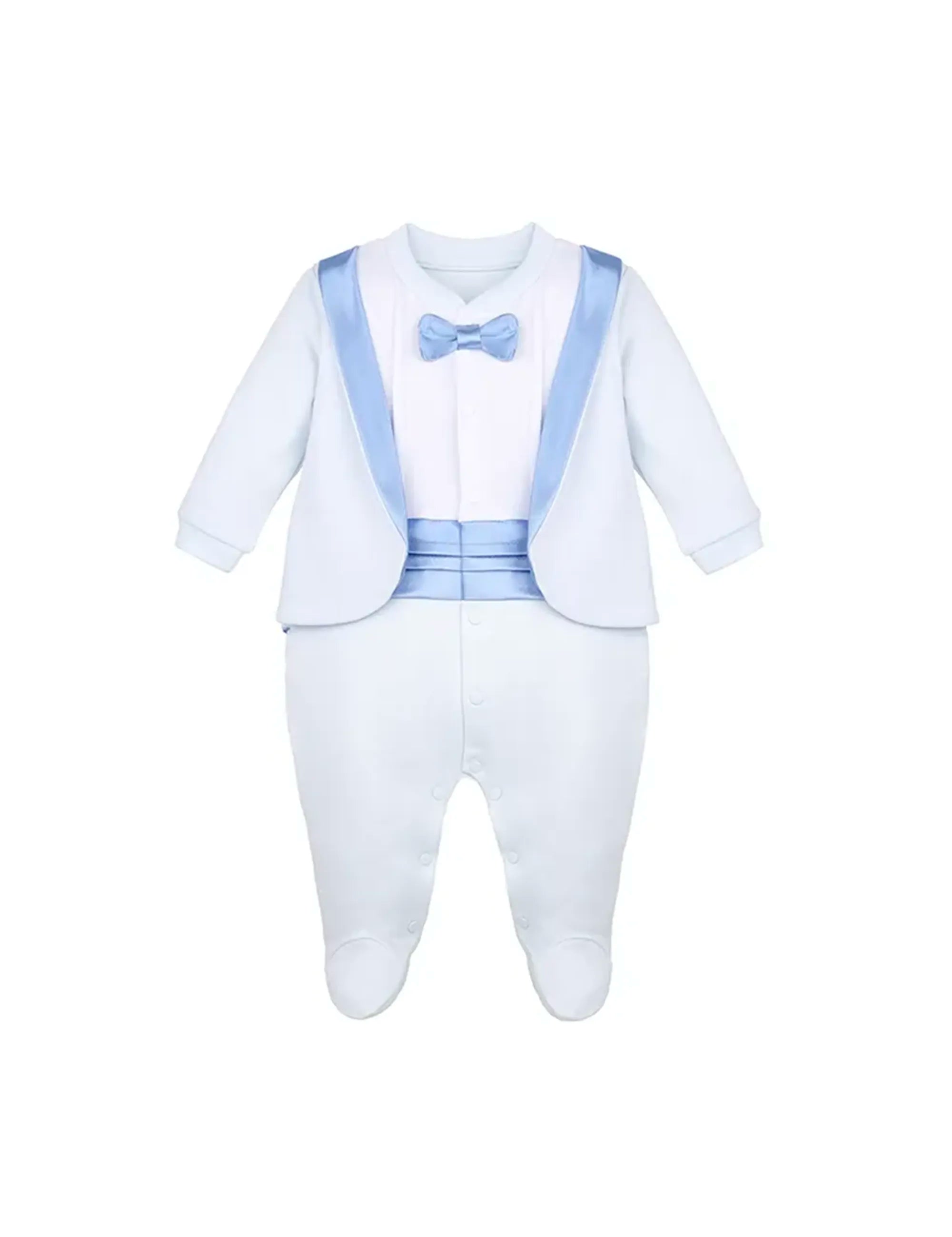 Baby Boy Footie Tuxedo Outfit with Bow Tie for Christmas Holidays - The Perfect Gentleman Look