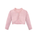 Girls' Bolero Cardigan Shrug Knit Long Sleeve Button Closure