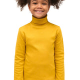 Girls' Basic Long Sleeve Turtleneck Cotton T-Shirt