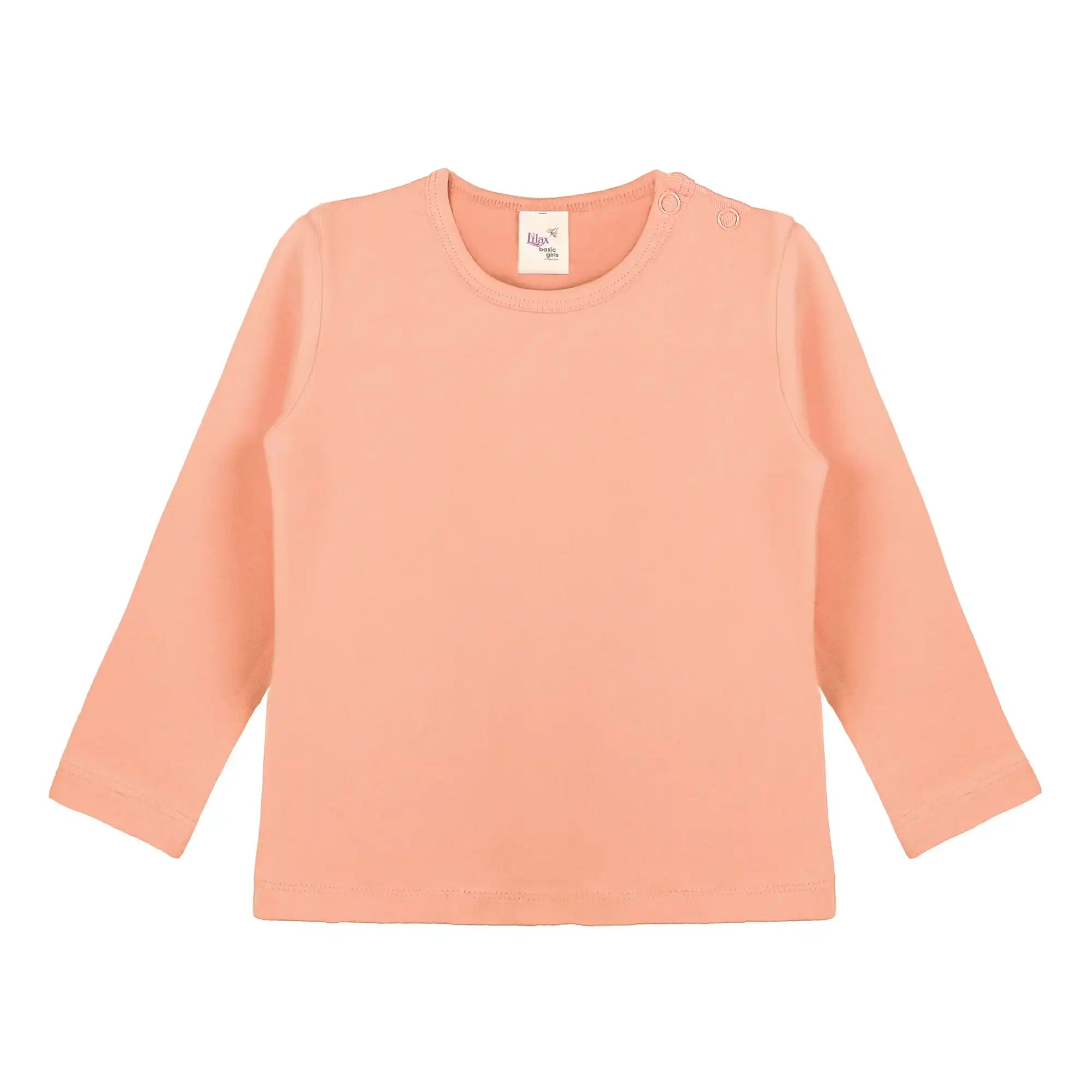 Baby Girls' Basic Long Sleeve Round Neck T-Shirt