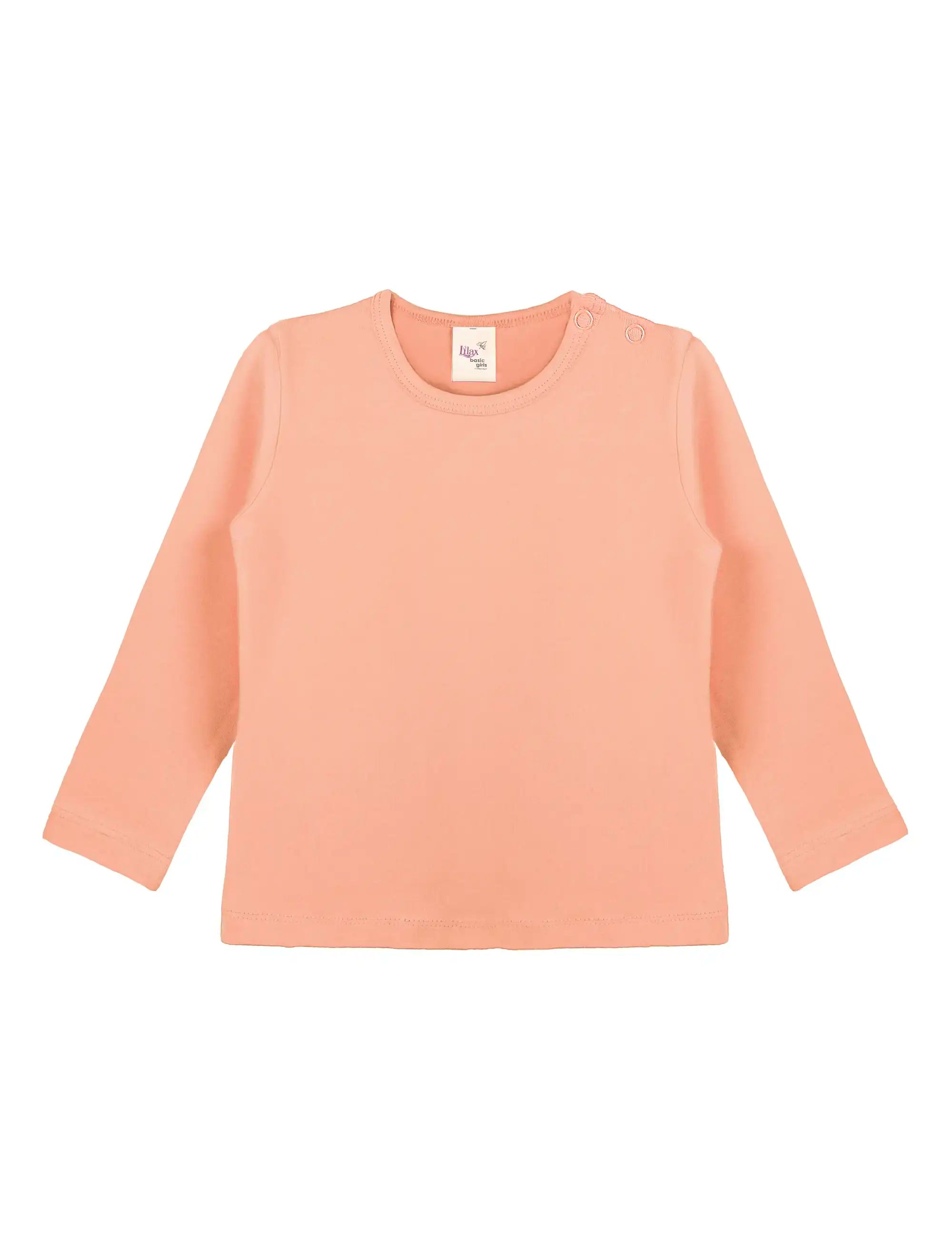 Baby Girls' Basic Long Sleeve Round Neck T-Shirt
