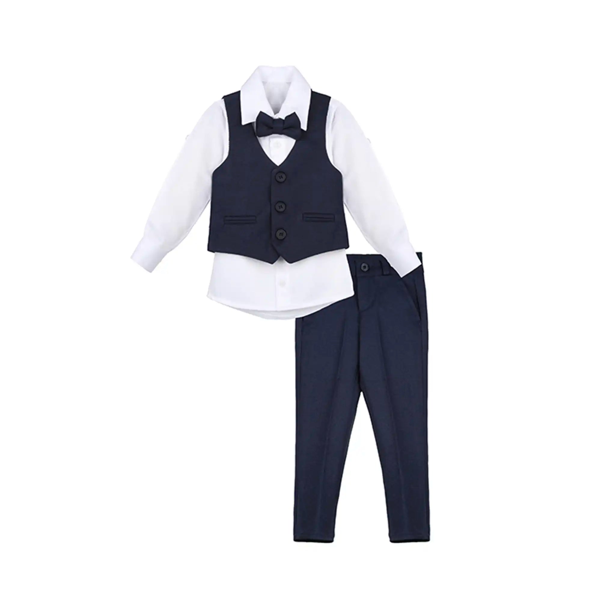 Boys Formal Suit 4 Piece Vest, Pants and Tie Dresswear Suit Set