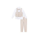 Little & Youth Boys Suit Set - Formal Suit Vest, White Dress Shirt, Dress Pants, and Bowtie - 4-Piece