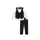 Boys 4-Piece Slim Fit Textured Suit Set