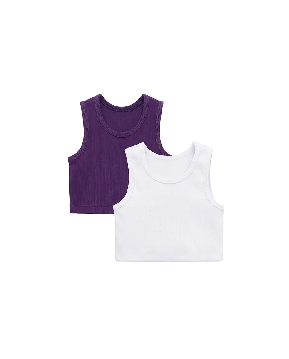 Girls 2-Pack Basic Cropped Tank Top