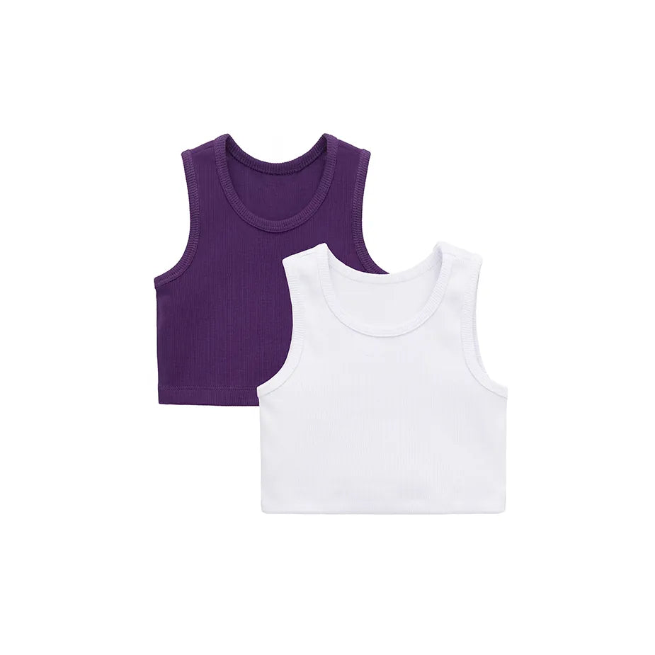 Girls 2-Pack Basic Cropped Tank Top