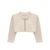 Baby Girls' Knit Long Sleeve Sweater, Bowknot Closure Bolero Cardigan