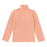 Girls' Basic Long Sleeve Turtleneck Cotton T-Shirt