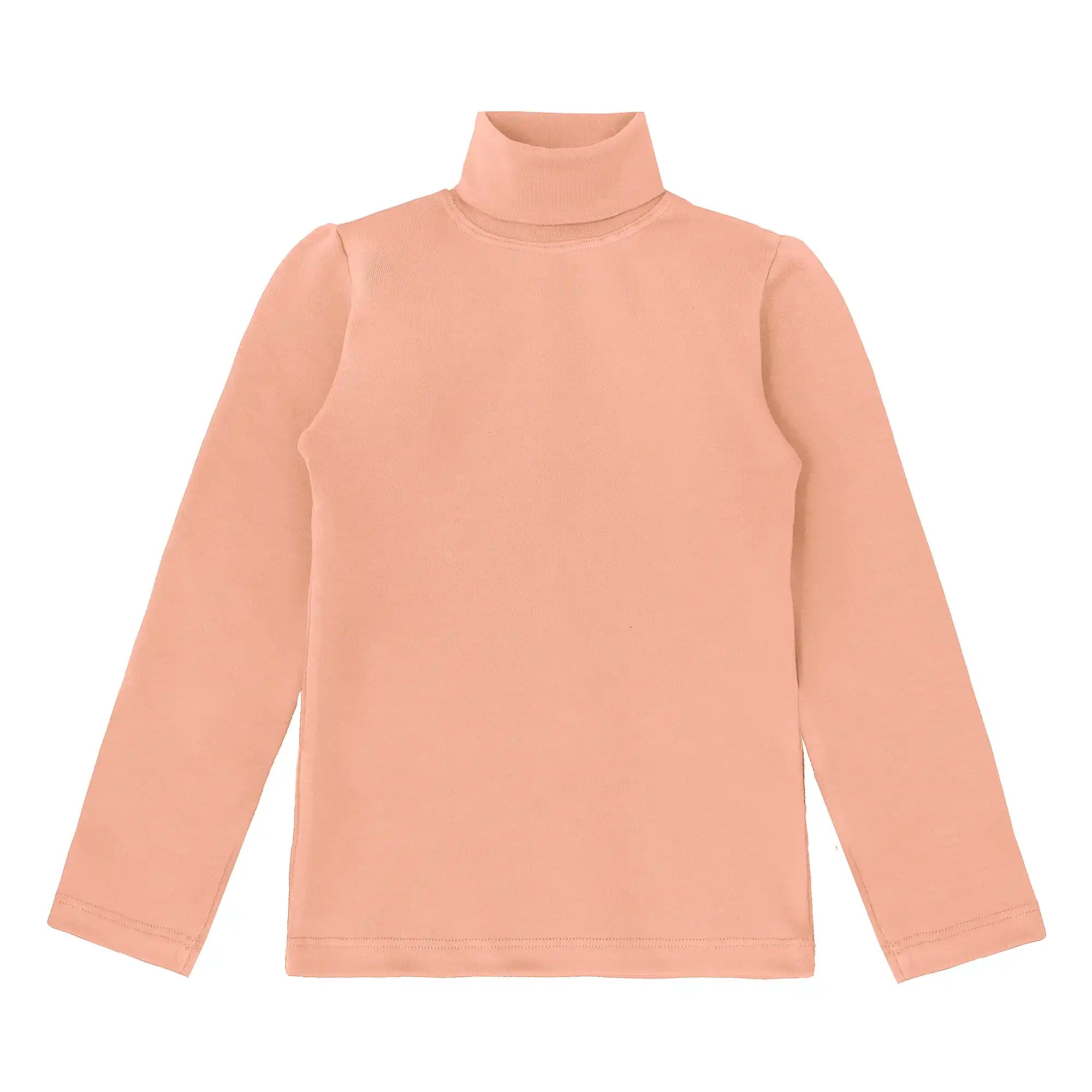 Girls' Basic Long Sleeve Turtleneck Cotton T-Shirt