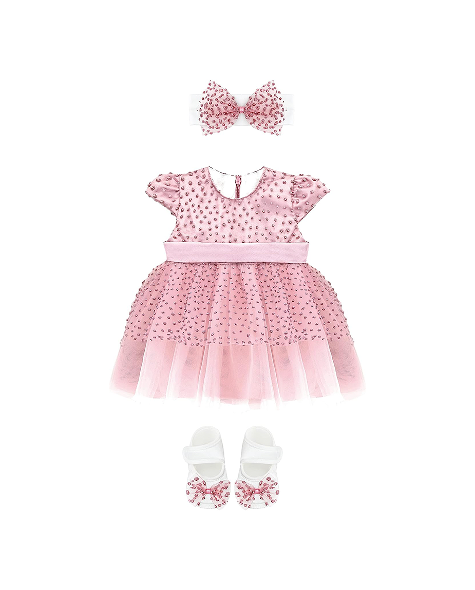 Baby Sparkling Polka Dot Tulle Dress Set