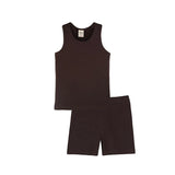 Big Girls Cotton Basic Racerback Tank Top and Short Set