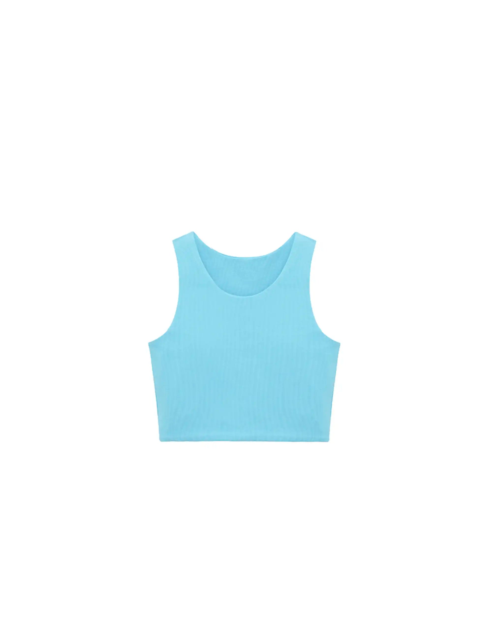 Girls' Double Lined Sleeveless Basic Crop Tank Top