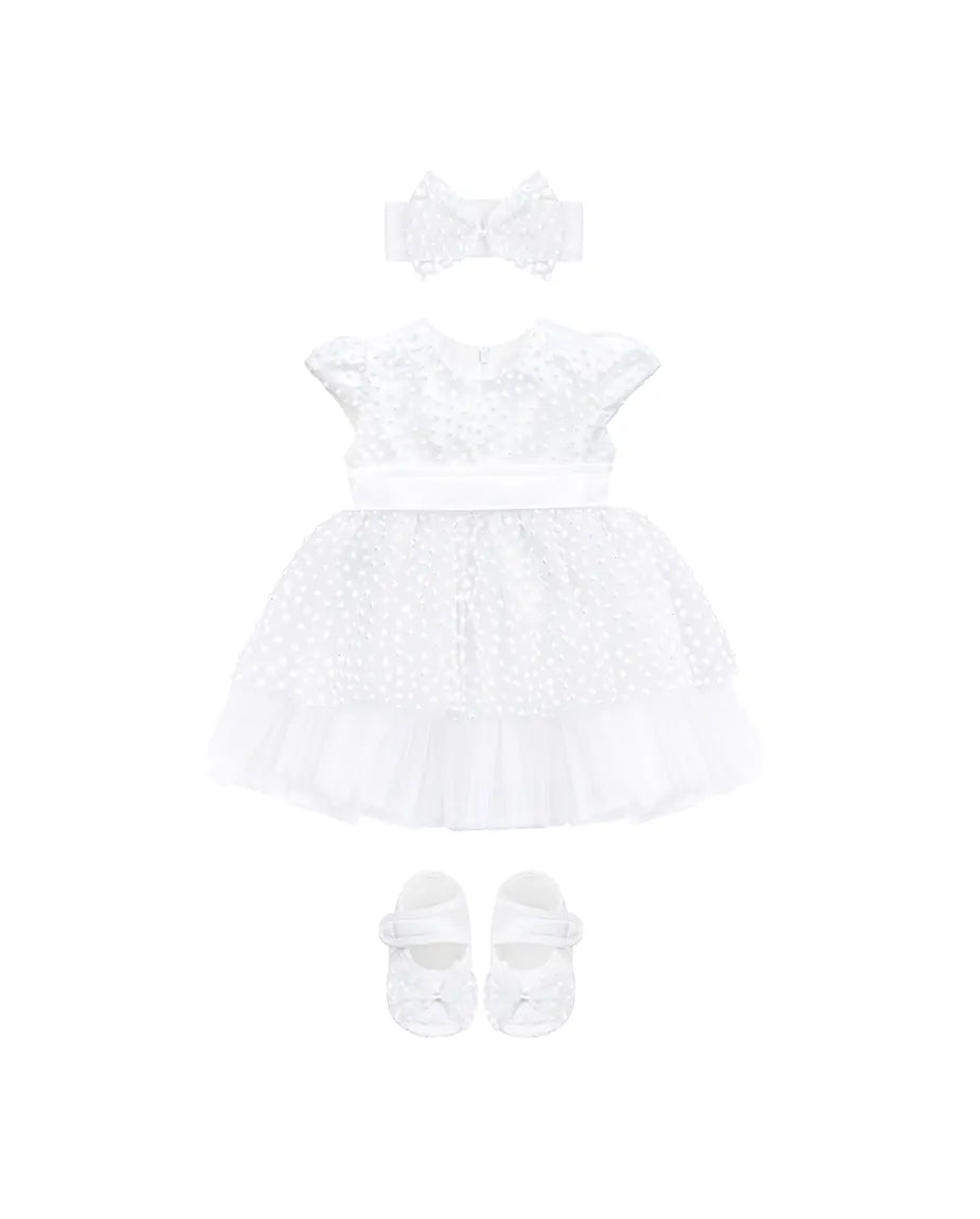 Baby Sparkling Polka Dot Tulle Dress Set