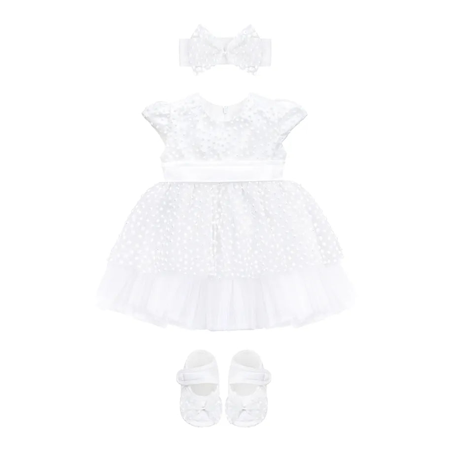 Baby Sparkling Polka Dot Tulle Dress Set