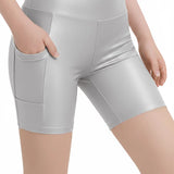 Lilax Girls Athletic Shorts with Pocket High Waisted Biker Shorts for Dance Yoga Gymnastics