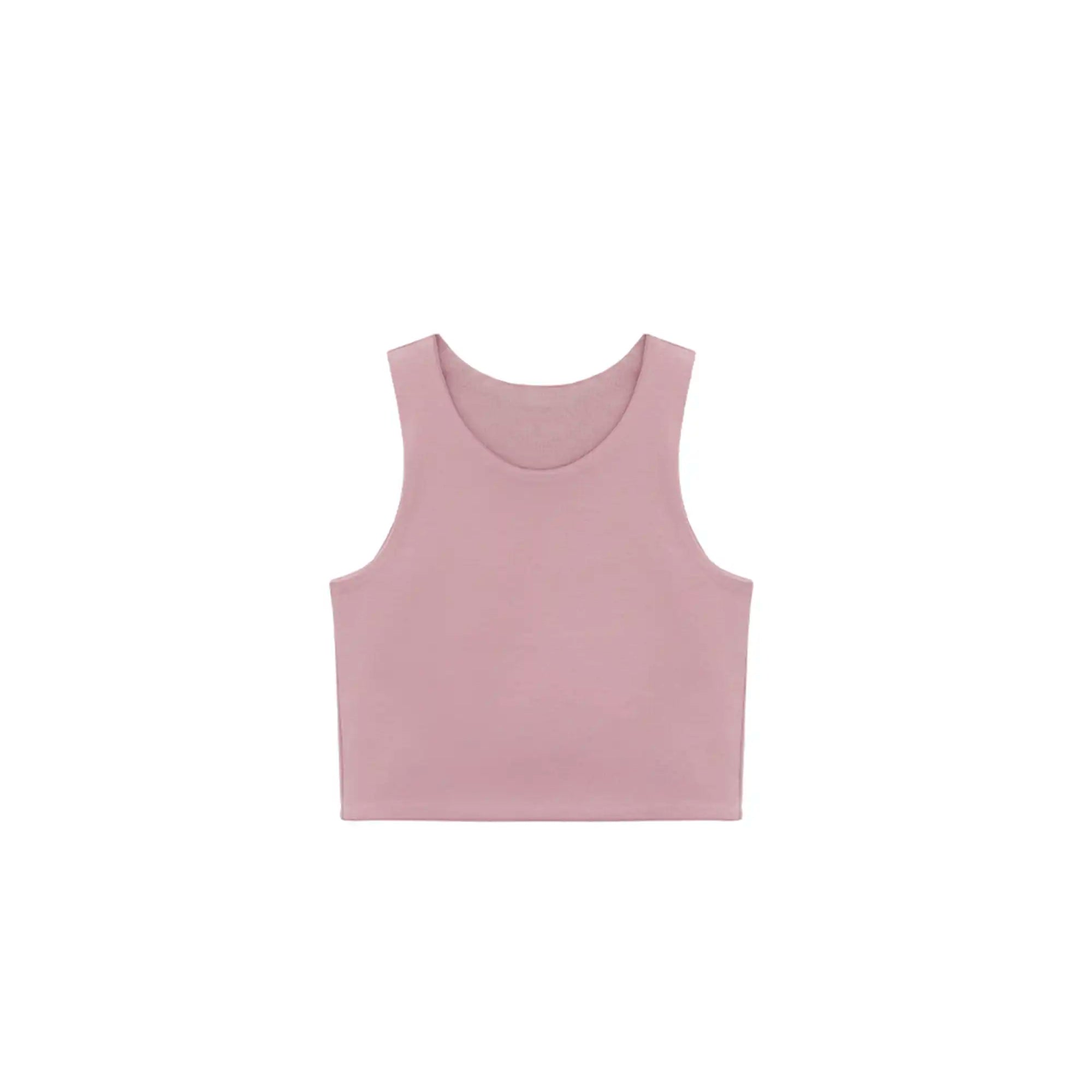 Girls' Double Lined Sleeveless Basic Crop Tank Top