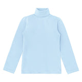 Girls' Basic Long Sleeve Turtleneck Cotton T-Shirt