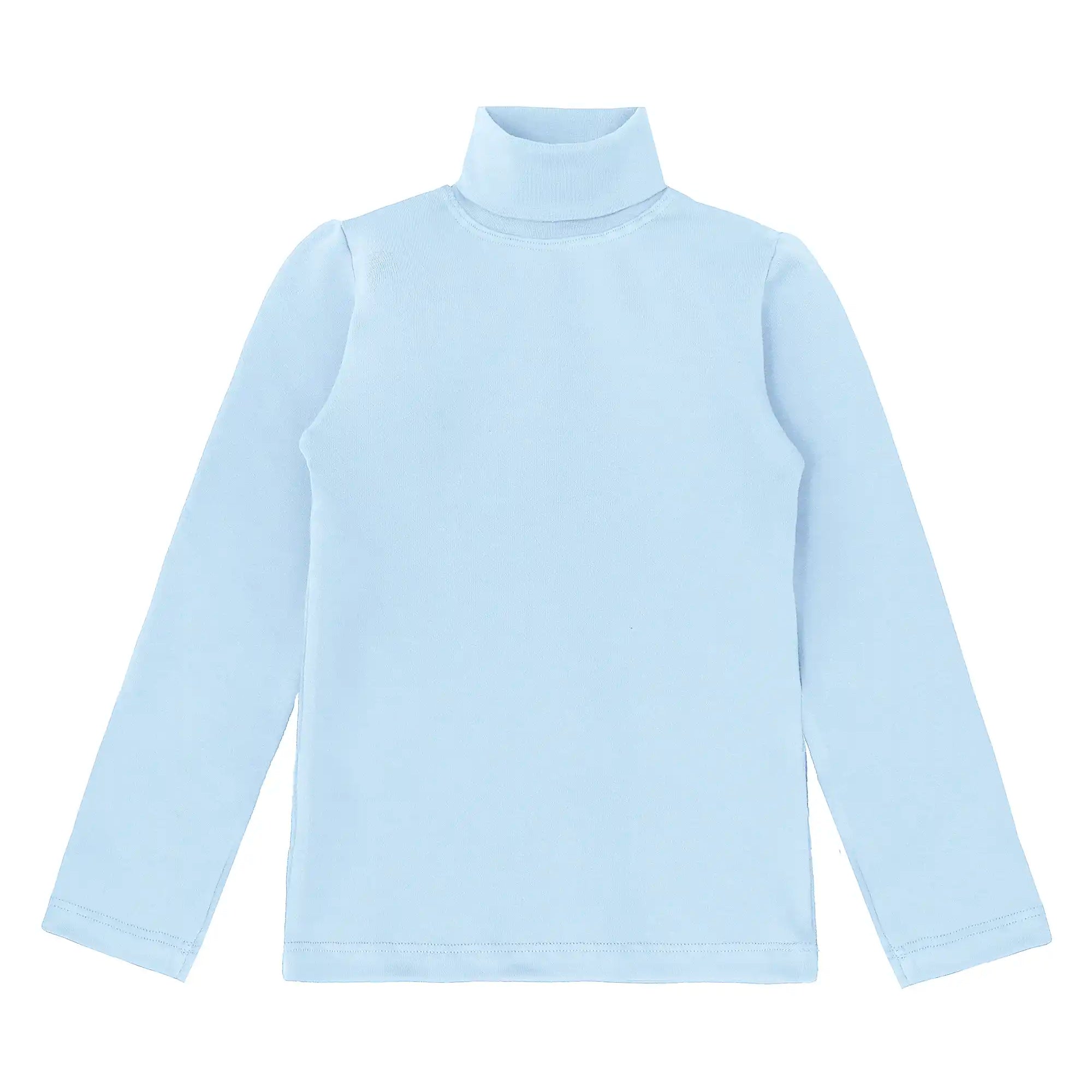 Girls' Basic Long Sleeve Turtleneck Cotton T-Shirt