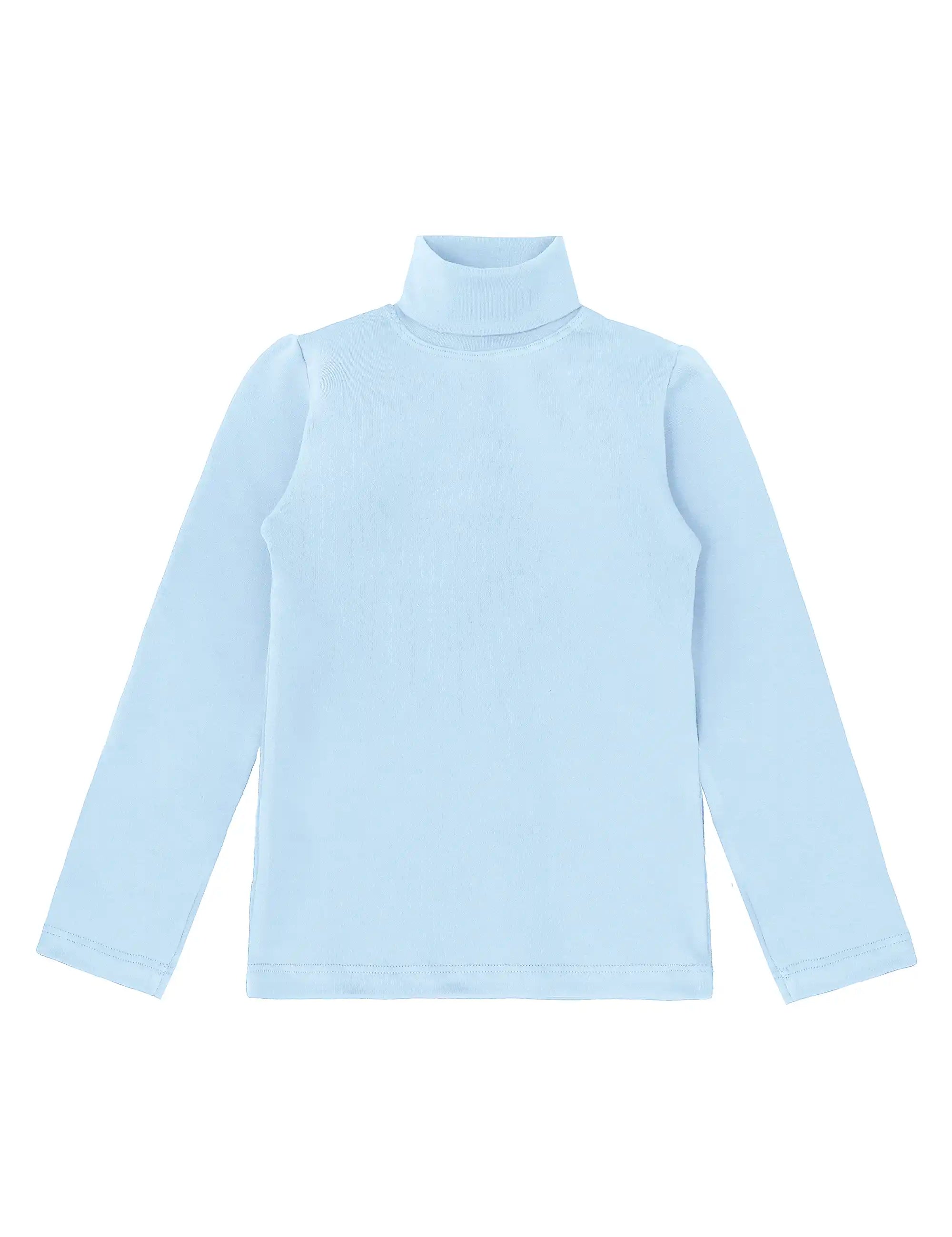 Girls' Basic Long Sleeve Turtleneck Cotton T-Shirt