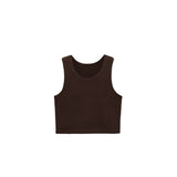 Girls' Double Lined Sleeveless Basic Crop Tank Top