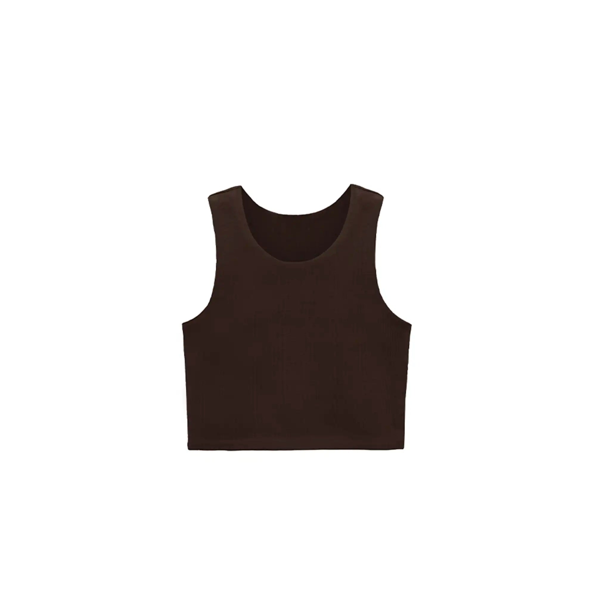 Girls' Double Lined Sleeveless Basic Crop Tank Top