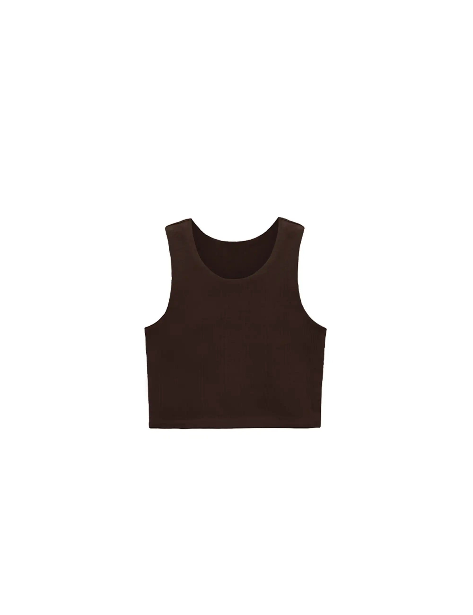 Girls' Double Lined Sleeveless Basic Crop Tank Top